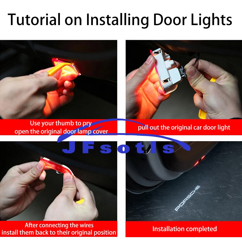 1 pair HD Non-Fading Porsche 911 Door Light Waterproof bulb Door Light 2013-2024 - Image 2 of 4