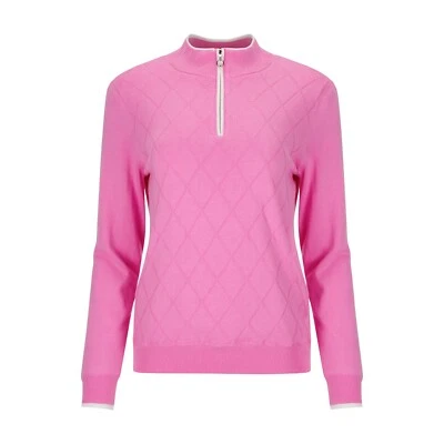 JRB GOLF JRB Windabweisender 1/4 Zip Warm Gefütterter Golf Pullover Baumwolle Fuchsia Pink S-XXL Neu