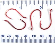 1000 Danielson HCBOR Red Chrome Octopus Fish Fishing Hooks size 1 - 1000 hooks