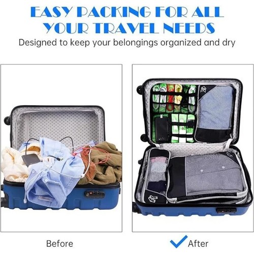 5pc Compression Packing Cubes Expandable Storage Travel Luggage Bags OrganizerAU - Picture 3 of 7