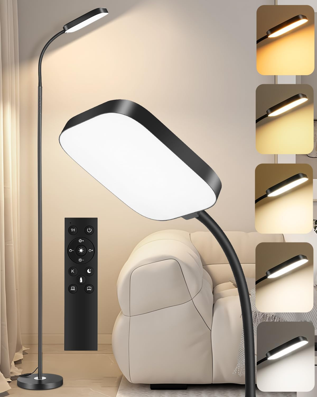 Lampada Da Terra LED Dimmerabile 18W, 1850 Lm – Lampada Da Terra Salotto Con Tel