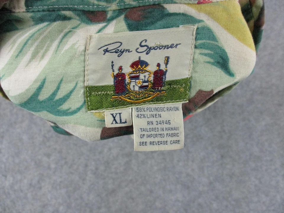 Рубашка мужская Reyn Spooner размер XL гавайская Aloha с цветочным узором на пуговицах лагерная повседневная винтажная - Изображение 4 из 4