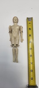 Antique Very Fine Carved Wood Doll 6 3/4" Tall