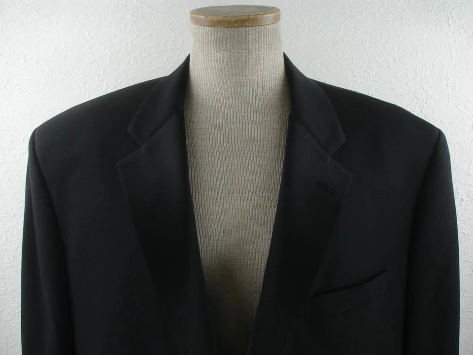 Men's 46L Calvin Klein Black Formal Tuxedo Suit Pants 41 X 32 100% Wool 2-Button - Image 3 of 4