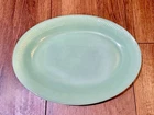 *Vintage Fire King Jadeite Oval Serving Plate Platter Jane Ray 12" x 9”, ribbed