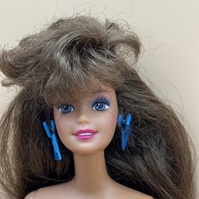 Vtg Long Hair Barbie Ultra Hair Brunette Whit...