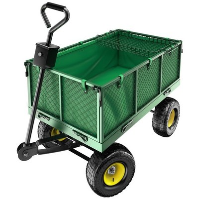 Bollerwagen Handwagen Transportwagen 550 kg Gartenwagen Luft Reifen XXL + Plane