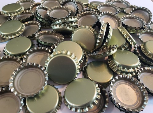 100 Gold Beer Bottle Caps Oxygen Absorbing Uncrimped Crown Caps Scavenger - Picture 8 of 10