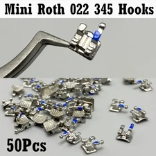50Pcs/Bag Dental Bracket Orthodontic Braces Mini Roth 022 Slot 345hooks Bulk