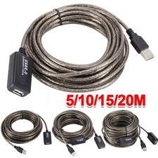 5/10/15/20m USB 2.0 Extension Cable Male to Female Active Repeater Extender Cord