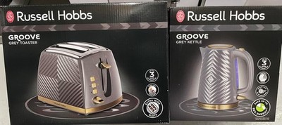 Russell Hobbs Groove 2 Scheiben Toaster und Groove Elektrischer 1,7 L Kabelloser Wasserkocher Se