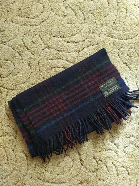 Men Jaeger Scarf Burgundy Wool One size