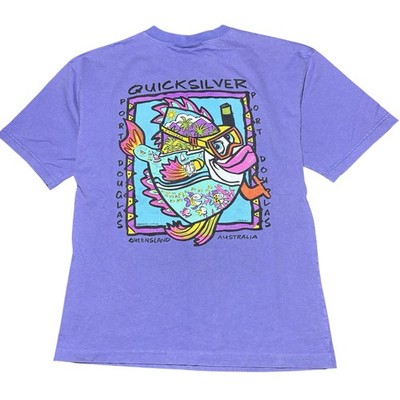 Vintage Quicksilver T-Shirt Small Port Douglas Australia Bonkers Purple 90's