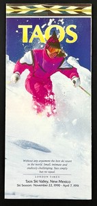 1990-91 Taos Ski Valley New Mexico Skiing Sports Guide Vintage Travel Brochure