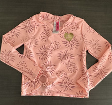 Betsey Johnson Rashguard Girls Size 5 Swim Top Pineapples Sunshirt