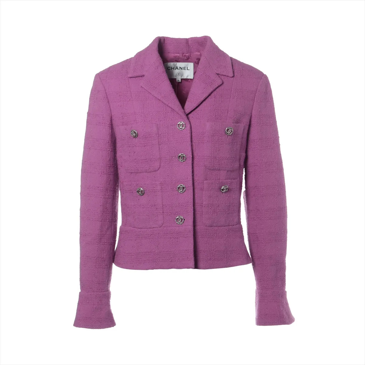 Chanel Coco Button P75 Wool Jacket 36 Ladies' Pur… - image 1