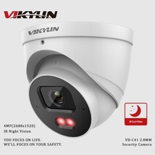 VIKYLIN 4MP IR 30M Dome Security IP Camera Built-in MIC CCTV Outdoor POE IP67 HD