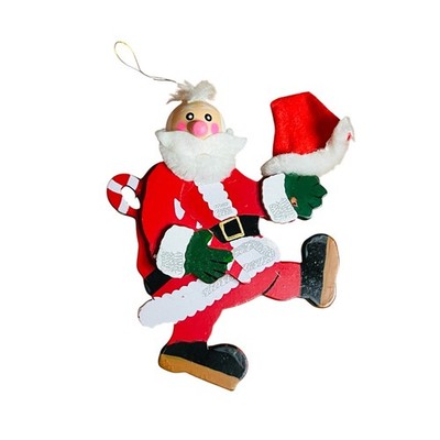 1985 Kurt Adler wooden Santa Claus candy cane ornament by Joan Berg Victor