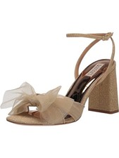BADGLEY MISCHKA Womens Gold Tess Square Toe Block Heel Heeled Sandal 6.5