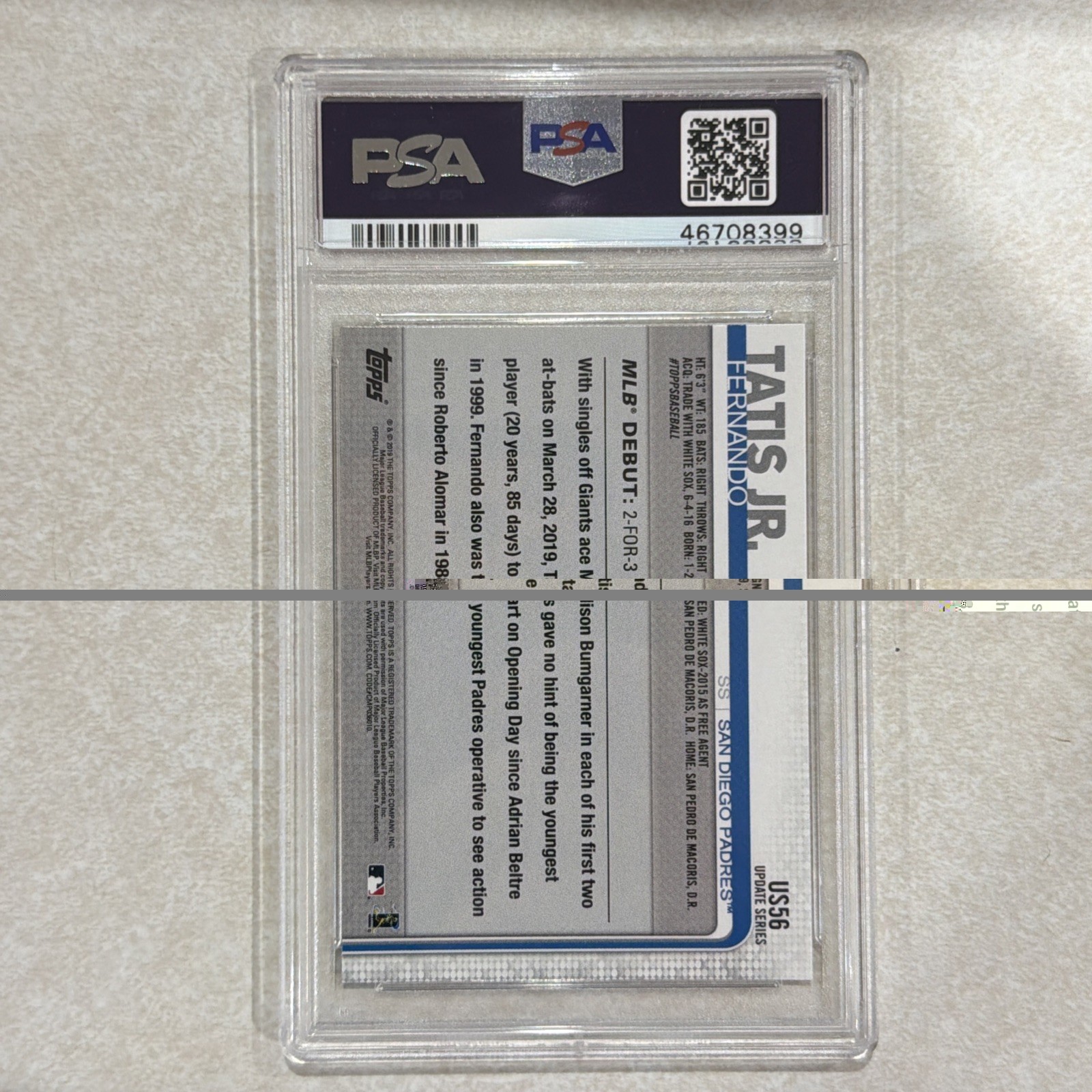 2019 Topps Update Rainbow 🌈 Foil Fernando Tatis Jr PSA 10 ROOKIE RC SP HOLO view 4