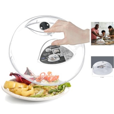 Compact Microwave Splatter Guard with Perforated Steam Vents   11.5'' Grey