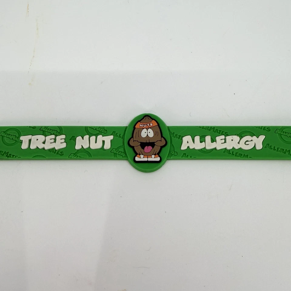 AllerMates Allergy Wristbands Medical ID Silicone Bracelet Emergency Tree Nut - Image 2 of 4