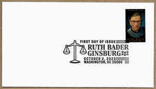 RUTH BADER GINSBURG US #5821 SUPREME COURT JUSTICE COMMEMORATIVE FIRST DAY COVER