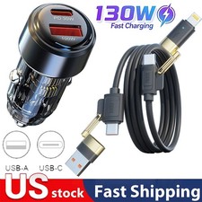 130W Fast Charging Block Type C Car Charger For Samsung S25 S24 S23 S22 Ultra 