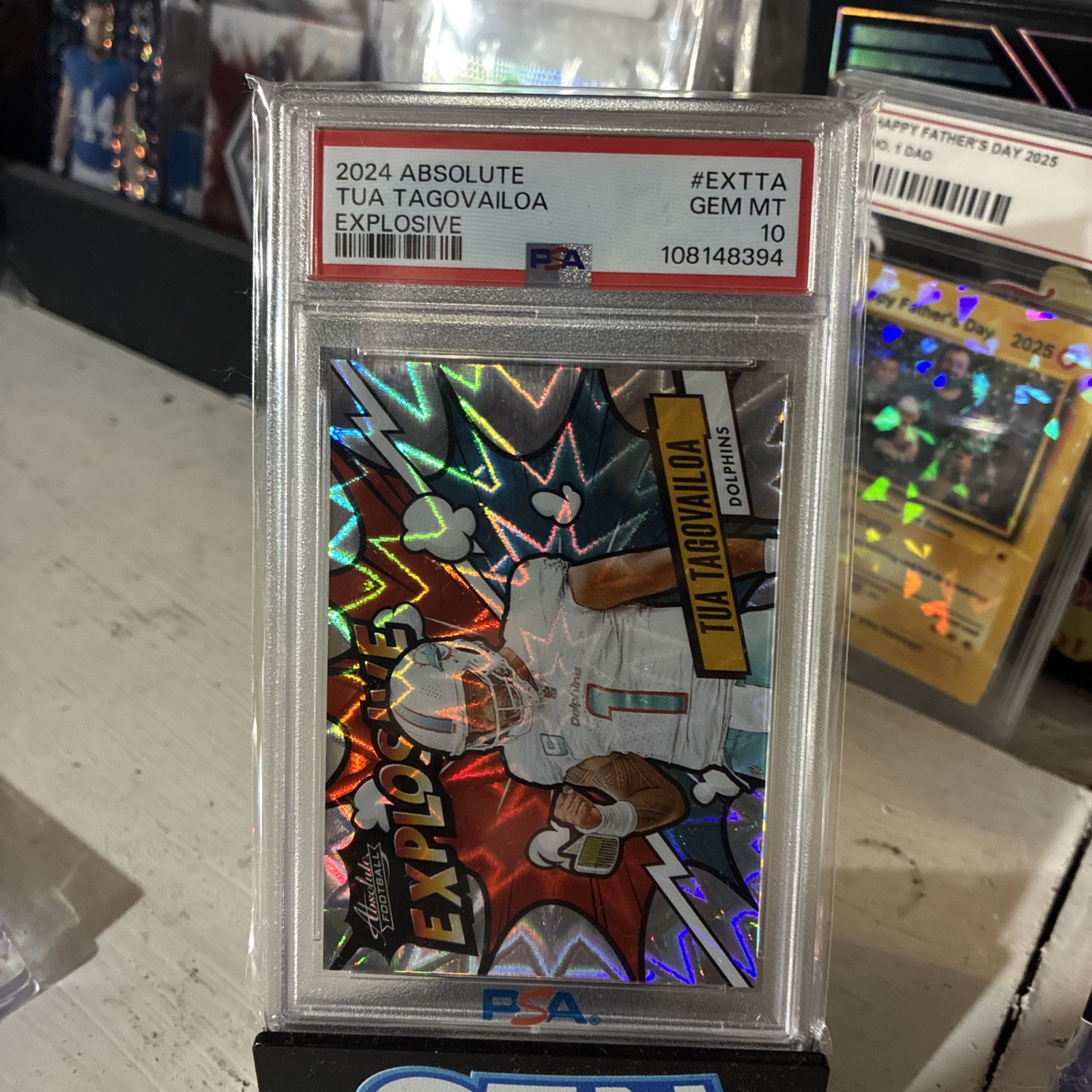 TUA TAGOVAILOA EXPLOSIVE CASE HIT SSP PSA  10 2024 ABSOLUTE Football Dolphins