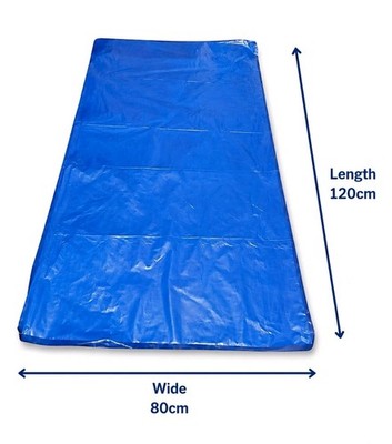Extra große blaue Polyethylenbeutel, 200g strapazierfähige Kunststoffsäcke 15er Pack 80x120cm