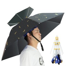 NEW-Vi Umbrella Hat Folding Adjustable Sun Rain Cap, 37.4 UPF 50 UV Protect...
