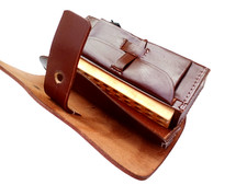 Civil War Union Cavalry Carbine Leather Cartridge Box Ammo Pouch Wooden Block