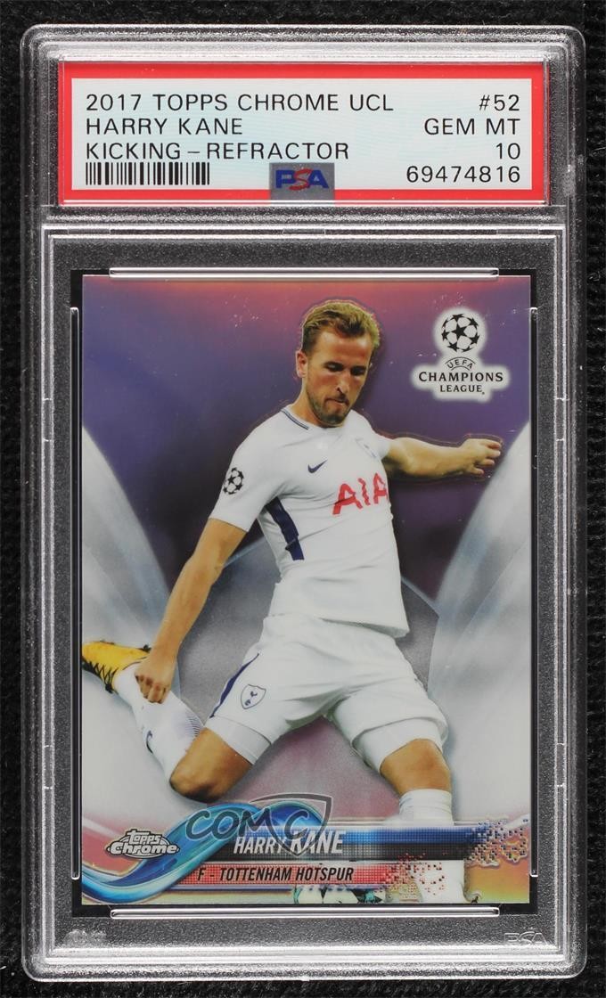 2017-18 Topps Chrome UCL Refractor Harry Kane #52 PSA 10 GEM MT 00ws