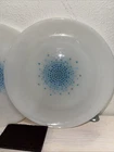 Vintage Anchor Hocking Fire King Blue Mosaic Tile - MCM 7 inch plates - Set of 2