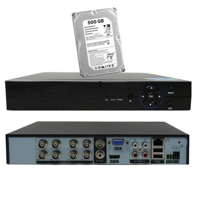 RVT SECURITY DVR 8 Kanäle 5 MP Hybrid 500 GB Festplatte P2P iPhone Android