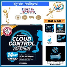 Cloud Control Platinum Cat Litter 18 lbs Multi-Cat Odor  Dust Free Hypoaller...