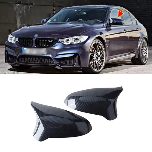 CARBON FIBER DIRECT REPLACEMENT SIDE MIRROR COVERS FOR 2015-20 BMW F80 M3 F82 M4