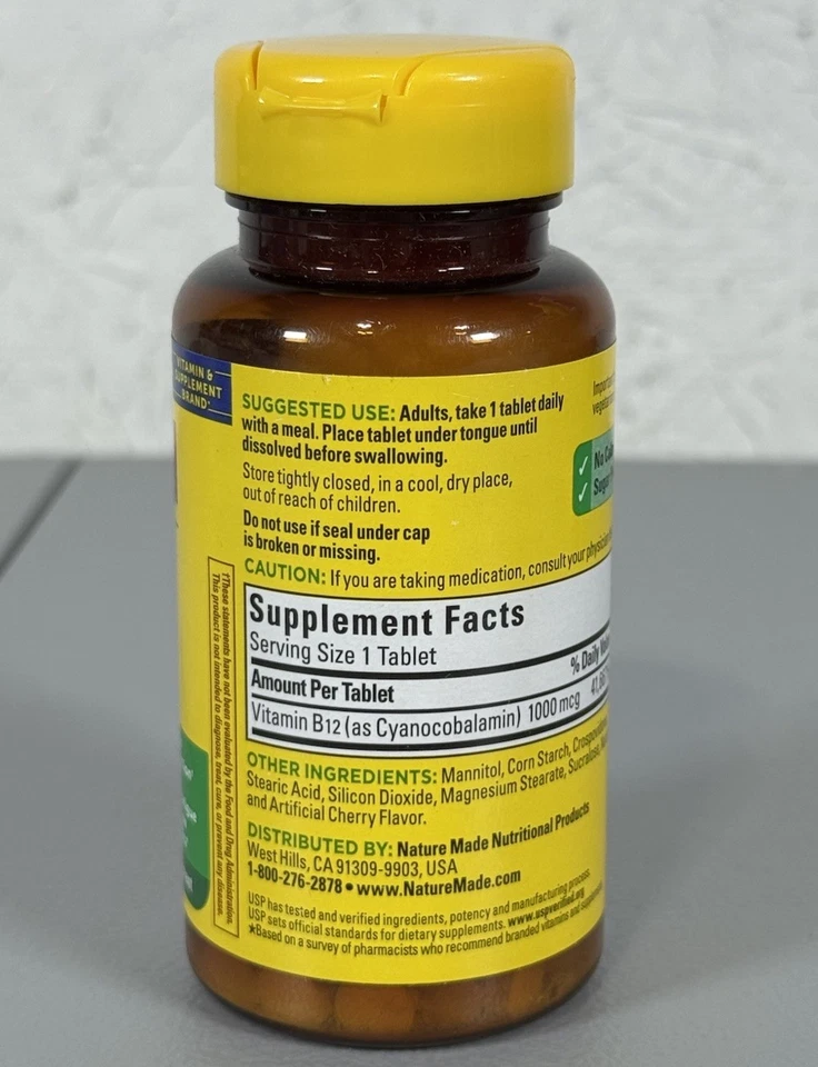 Vitamina B12 Nature Made - 1000 mcg para metabolismo energético 150 comprimidos*CADUCIDAD 01/2026* Foto 2 de 4