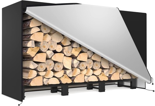 Firewood Rack Outdoor 4ft with Waterproof Cover - Heavy Duty Log Racks ...