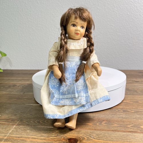 Porcelain Girl Doll With Brown Hair And Brown Eyes
