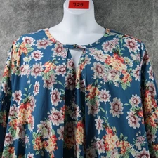 Umgee Dress Womens 2XL Boho Floral Bell Sleeve Keyhole Neck Plus Size Flowy