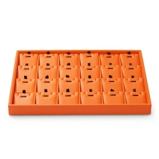 Oirlv Luxury Leather Jewelry Display Tray 24 Grid Jewelry Organizer Tray with...