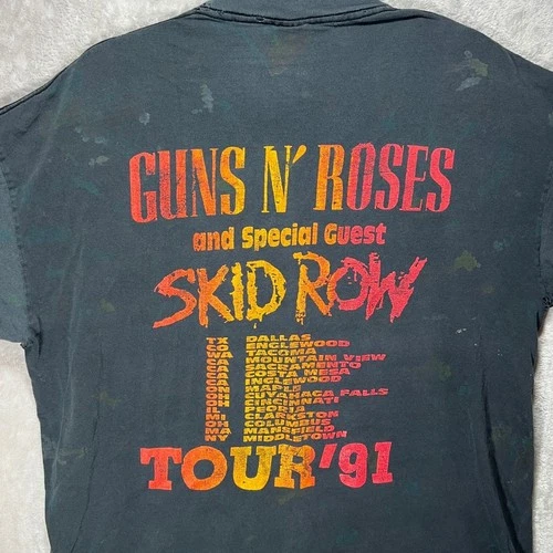 Guns N Roses Skid Row Tour Size XXL T-Shirt Harley 1990s vintage concert t-shirt, vintage, size XXL, single stitch, B+ condition