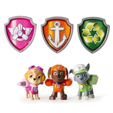 Paw Patrol Action Pack Pups 3-Pack Figure & Badge Set – Skye, Zuma & Rocky