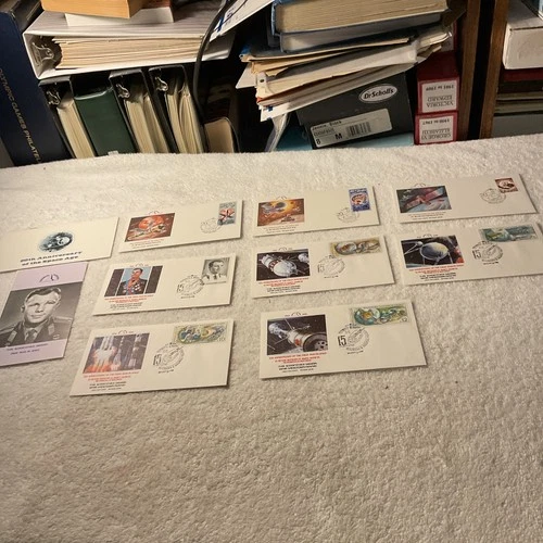 RUSSIA-(-1976-1977-)-TRIBUTE OF SPACE AGE-LOT OF 8-FLEETWOOD CACHET FDC'S-#188