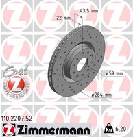 2X Zimmermann Bremsscheibe Sport Z 110.2207.52 FüR Alfa Lancia Fiat 156 147 X12