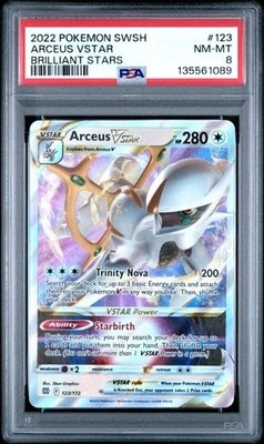 ARCEUS VSTAR 123/99 PSA 8 • 2022 SWSH Brilliant Stars Pokemon Card
