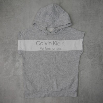 Calvin Klein Performance Sleeveless Hoodie Herren XL Grau Logo Sportwear