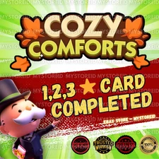 ✅1/2/3⭐️ 🔥COZY COMFORTS ALBUM🔥Monopoly_Stickers_Go_Card⚡️CHEAP & INSTANT SEND