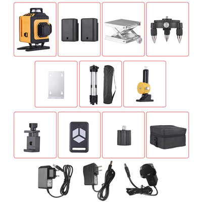 Multifunctional 4D 16 Lines   3° Self-leveling Machine Powered By Rechargeable L
